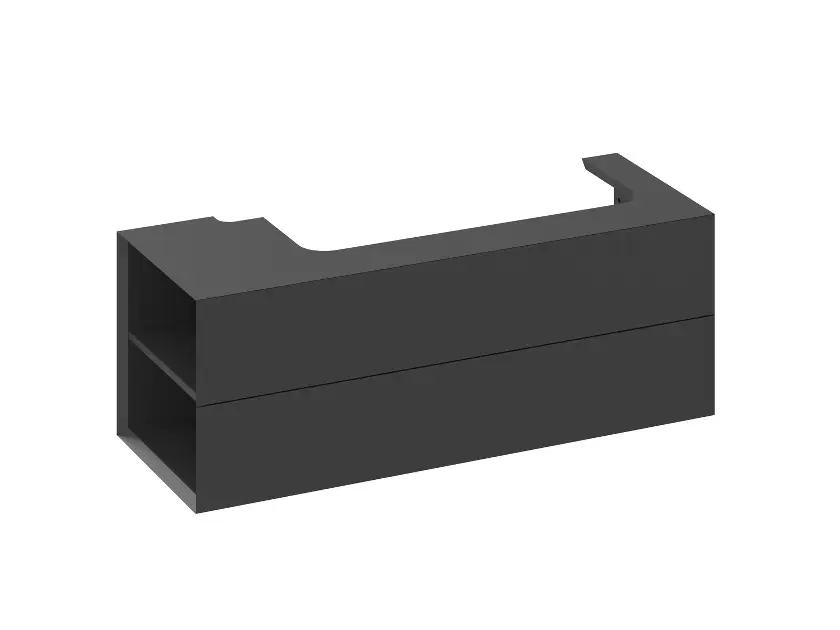 Ravak Lite - Meuble pour lavabo, 120x45x43 mm, 2 tiroirs, noir mat X000001880