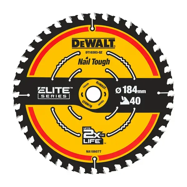 DeWALT - Lame de scie 184x16 mm, 40 dents DT10303