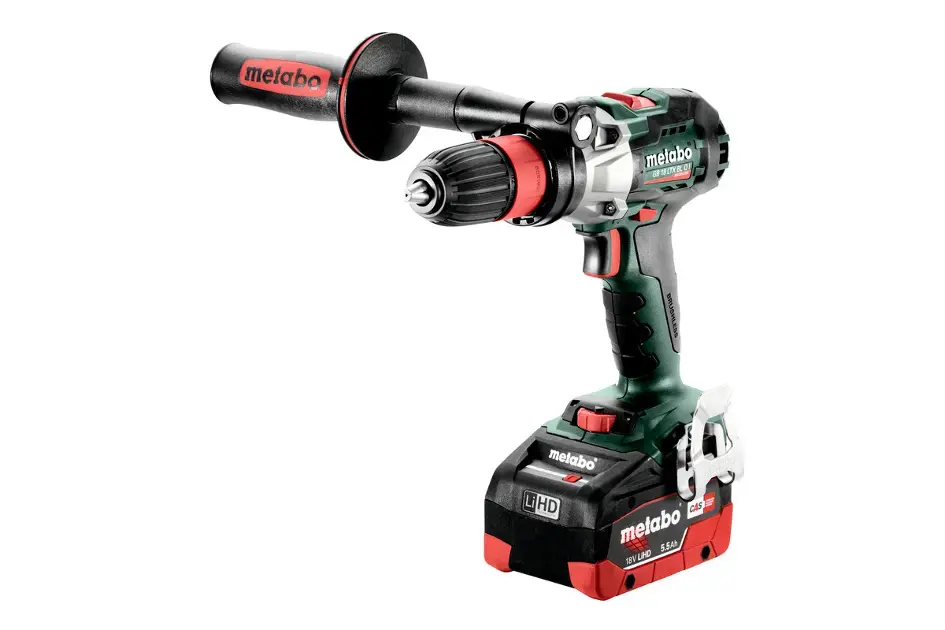 Metabo - Perceuse-visseuse sans fil 18 V avec taraud, 2 batteries Li-HD 5,5 Ah, chargeur 602362660