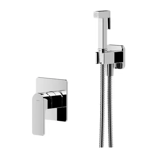 OMNIRES Baretti - Mitigeur de bidet encastré, avec douchette et corps d'encastrement, chrome SYSBABI1XCR