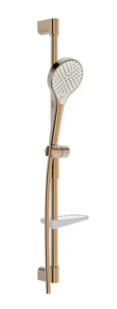 Hansa Viva – Set de pommeau de douche, barre et flexible, 3 jets, bronze brossé 4416021081