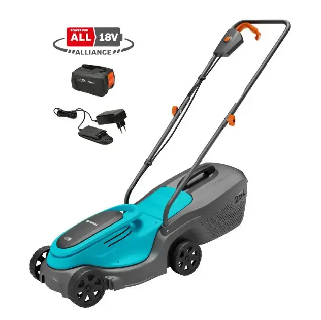 Gardena - Tondeuse à gazon sans fil 18 V PowerMax 30/18 V P4A, largeur de coupe 30 cm, 1 batterie Li-Ion 4,0 Ah, chargeur 14630-20