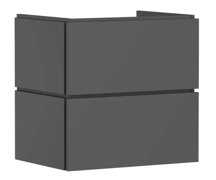 Hansgrohe Xilesa E - Meuble pour lavabo, 62x63x47 cm, 2 tiroirs, gris mat 54256760