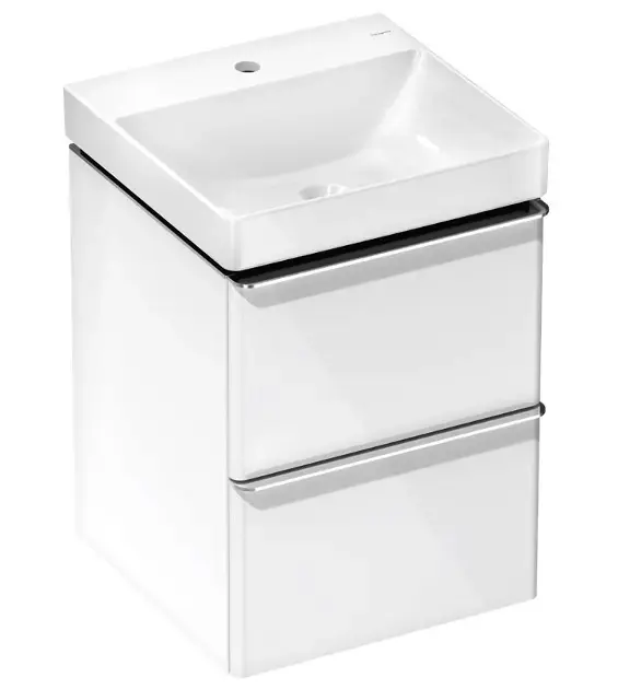 Hansgrohe Xelu Q - Meuble avec lavabo, 63x48x50 cm, 2 tiroirs, blanc brillant/chrome 54368000