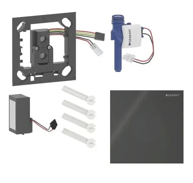 Geberit – Commande électronique de chasse d’eau d&rsquo;urinoir type 40, alimentation secteur, Bluetooth, verre/noir 116.024.SJ.1