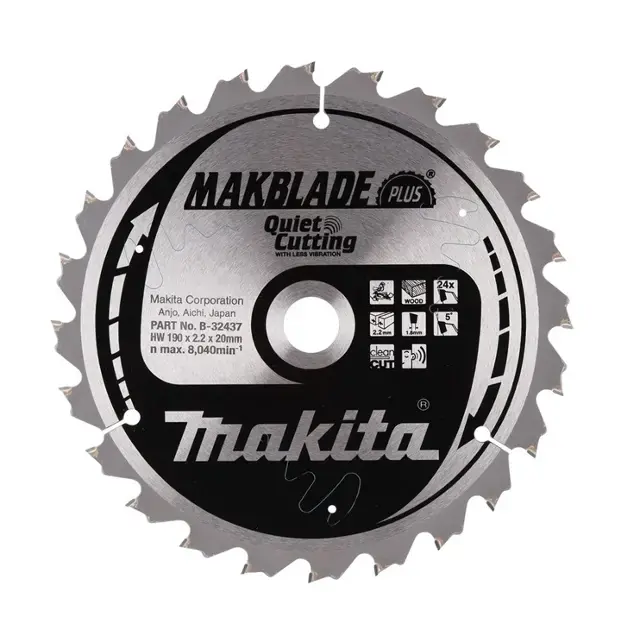 Makita - Lame de scie circulaire à bois 190x20 mm, 24 dents B-32437