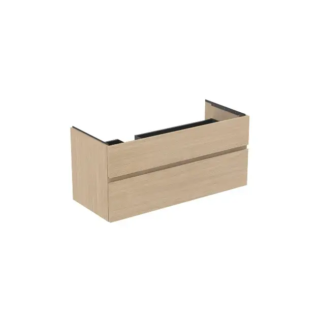 Ideal Standard Finesse – Meuble pour lavabo, 120x51x55 cm, 2 tiroirs, chêne blanc E3447US