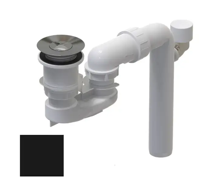Villeroy & Boch – Garniture de vidage et trop-plein pour baignoire, ViFlow, Pure Black U909530R7
