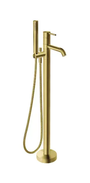 Novaservis Ferro Ciriculus - Mitigeur de baignoire pour montage au sol, avec corps, avec accessoires, or brossé BCK11FBG