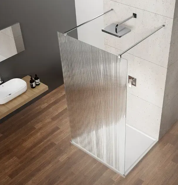 Gelco Vario – Paroi de douche Walk-In, 80×200 cm, Verre revêtu, chrome/verre nordique GX1580-01