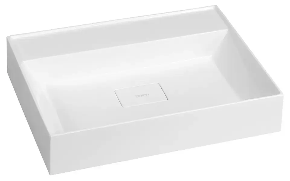 Sapho Godiva - Lavabo 58x44 cm, sans trop-plein, sans trou pour robinet, blanc GU058-0