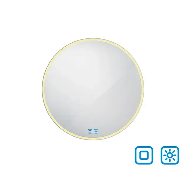 Nimco – Miroir avec éclairage LED, diamètre 70 cm, avec deux capteurs tactiles ZP 26001RVX