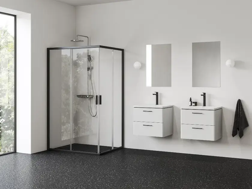 Ravak Blix II - Porte de douche NBLRV2K-80, 80x195 cm, noir/verre clair 1XM40300Z1
