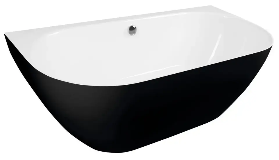 Polysan – Baignoire îlot Pagoda, 170x85x58 cm, noir/blanc 10281