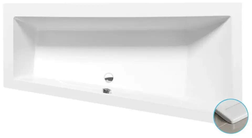 Polysan – Baignoire asymétrique Andra SLIM R, 170x90x45 cm, blanc 81511S