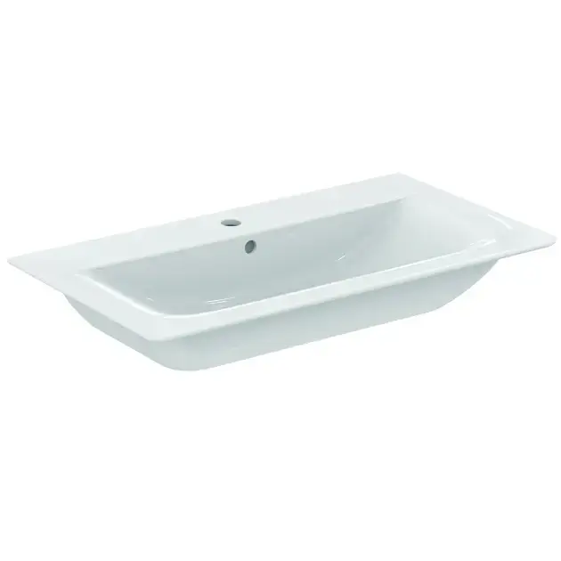 Ideal Standard Connect Air - Lavabo d’ameublement, 64x46x17 cm, avec déversoir, avec trou pour mitigeur, avec Ideal Plus, blanc E0279MA