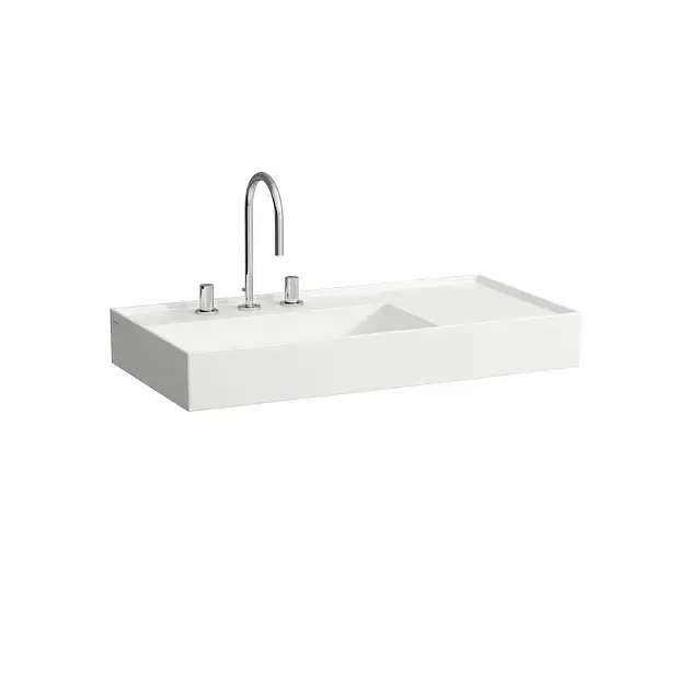 Laufen Kartell - Lavabo 90x46 cm, avec 3 trous pour robinetterie, SaphirKeramik, blanc H8103380001581