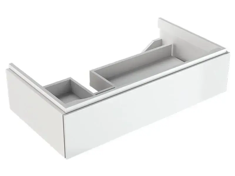 Geberit Xeno 2 – Meuble sous lavabo 90 cm, tiroir avec luminaire LED, blanc poli 500.508.01.1