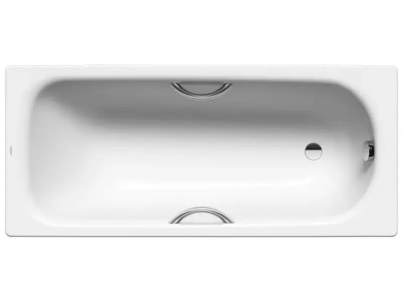 Kaldewei Advantage - Baignoire rectangulaire Saniform Plus Star 345, 160x75 cm, avec trous pour barres de maintien, blanc - baignoire, Perl-Effect, trous pour barres de maintien 134500013001