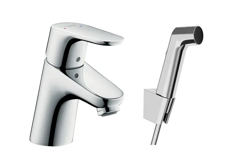 Hansgrohe Focus E2 - Ensemble de mitigeur 70 avec douchette de bidet et flexible de douche, chrome 31926000