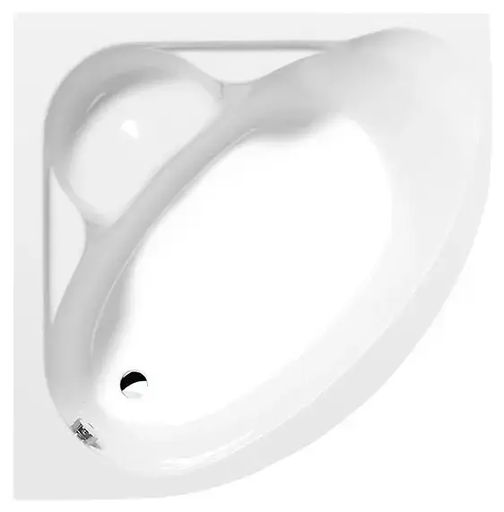 Polysan – Baignoire d&rsquo;angle NILA, 120x120x41 cm, blanc 10111