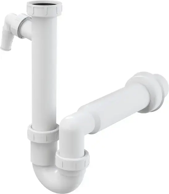 Alca - Siphon de 50 mm de diamètre avec écrou de trop-plein et raccord A81-DN50