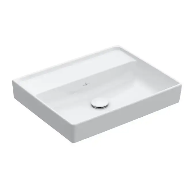 Villeroy & Boch Collaro - Lavabo 55x44 cm, sans trop-plein, sans trou de robinetterie, CeramicPlus, blanc alpin 4A3358R1