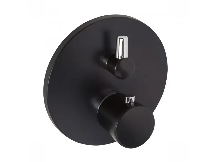 Kludi Balance - Mitigeur thermostatique encastré pour 2 sorties, noir mat/chrome 528308775
