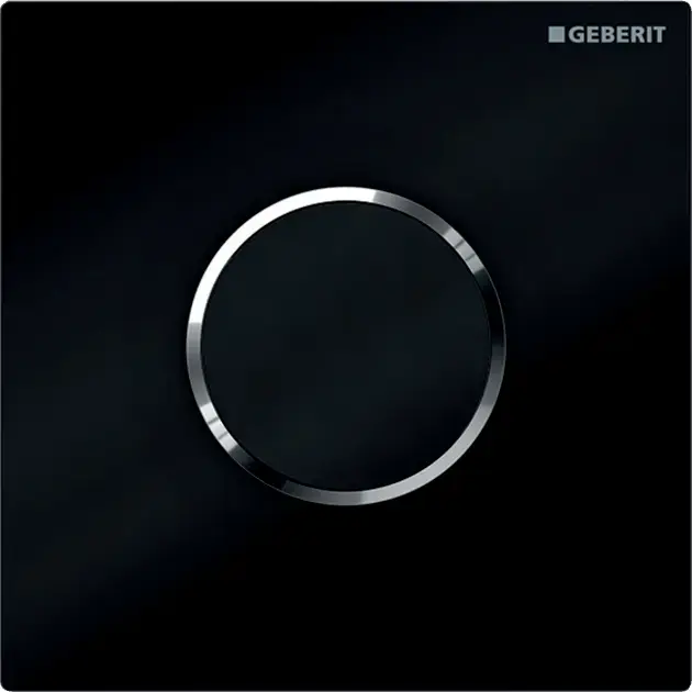Geberit – Commande de WC à déclenchement électronique du rinçage, type 10, alimentation depuis pile, noir / chrome 116.035.KM.1
