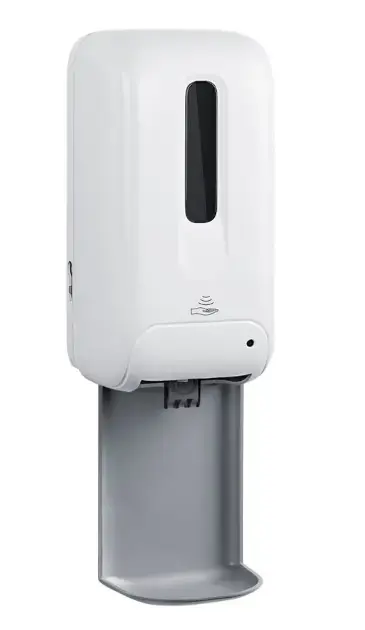 Nimco – Distributeur de gel désinfectant ou de savon sans contact avec bac de récupération, blanc HPI 31S-M-O