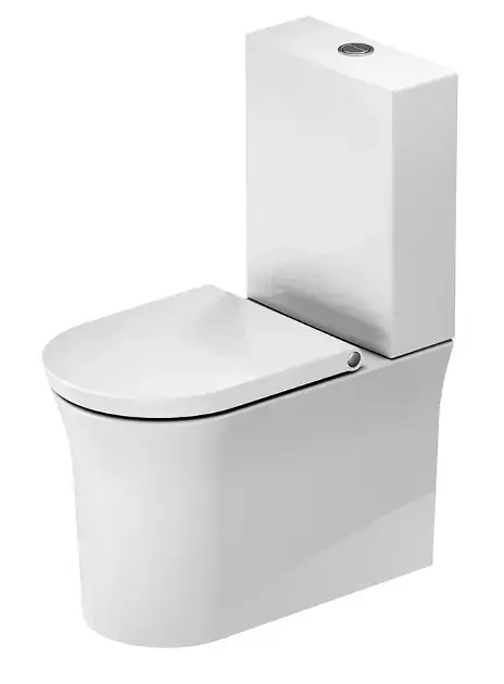 Duravit White Tulip – WC à poser avec réservoir, évacuation Vario, Rimless, avec WonderGliss, blanc 21970900001