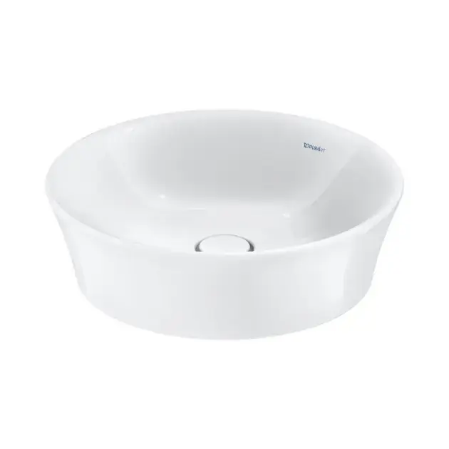 Duravit White Tulip – Lavabo de meuble, diamètre 50 cm, sans trou pour robinetterie, avec WonderGliss, blanc 23655000701