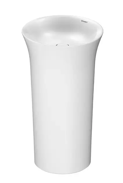 Duravit White Tulip – Lavabo autoportant 50x50x90 cm, sans trou pour robinetterie, avec WonderGliss, blanc 27025000701