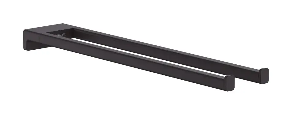 Hansgrohe AddStoris - Porte-serviettes double, longueur 45 cm, noir mat 41770670