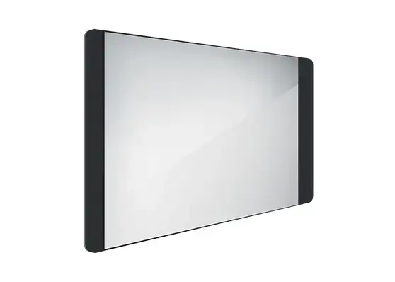 Nimco – Miroir avec éclairage LED, 100×60 cm, aluminium/noir ZPC 42004-90
