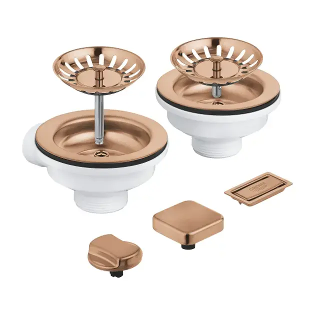 Grohe - Kit de vidage pour évier double, Warm Sunset brossé 40998DL0