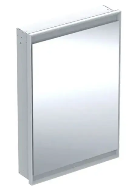Geberit ONE - Armoire miroir avec éclairage LED, 60x90x15 cm, charnières à droite, encastrée, aluminium 505.801.00.1