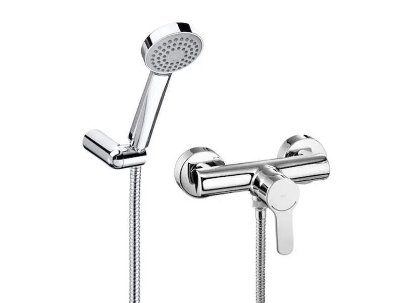 Roca L20 – Ensemble de douche avec mitigeur, 1 jet, chrome A5A2009C02