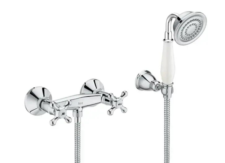 Roca Carmen – Ensemble de douche avec mitigeur, 1 jet, chrome A5A204BC00