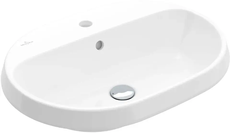 Villeroy & Boch Architectura – Lavabo à encastrer, 60×45 cm, avec trop-plein, trou pour robinet, blanc alpin 5A666001
