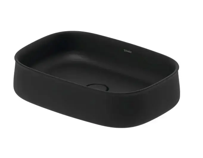 Duravit Zencha – Lavabo à poser 55×39 cm, sans trop-plein, DuraCeram, anthracite mat 2373551379