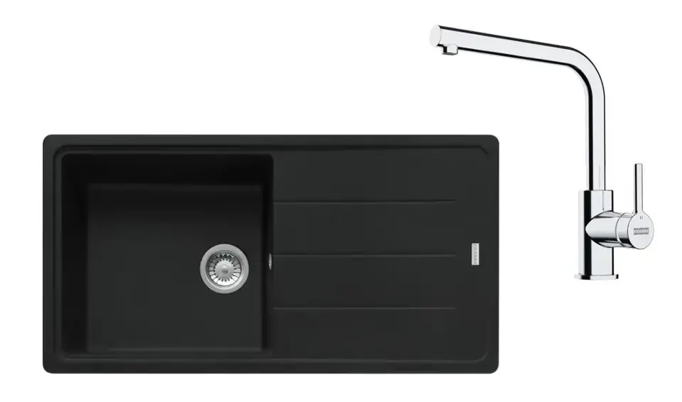 Franke - Set de cuisine G264MČ, évier en fragranit BFG 611 + robinet FS 3230.031, noir mat / chrome 114.0700.740