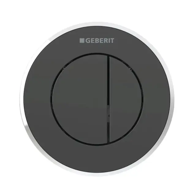 Geberit – Commande à distance de chasse d&rsquo;eau type 10, 2 actions, pour réservoir de chasse encastré 8 cm, noir / chrome brillant 116.056.KM.1