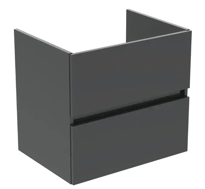 Ideal Standard Eurovit+ - Meuble-lavabo, 55x60x44 cm, 2 tiroirs, gris brillant R0259TI