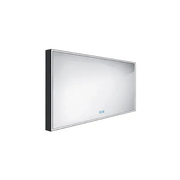 Nimco – Miroir avec éclairage LED, 120×70 cm, touches tactiles, noir ZPC 13006VX-90