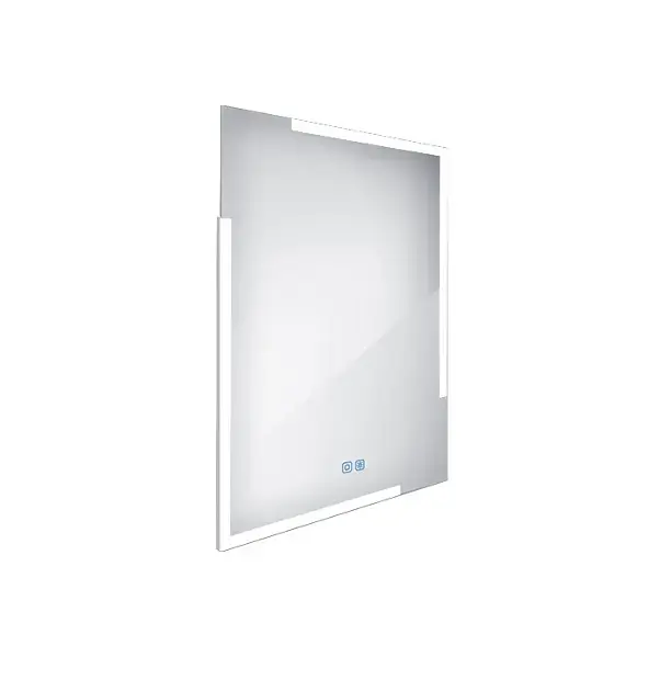 Nimco – Miroir avec éclairage LED, 60×80 cm, touches tactiles, aluminium ZP 14002VX