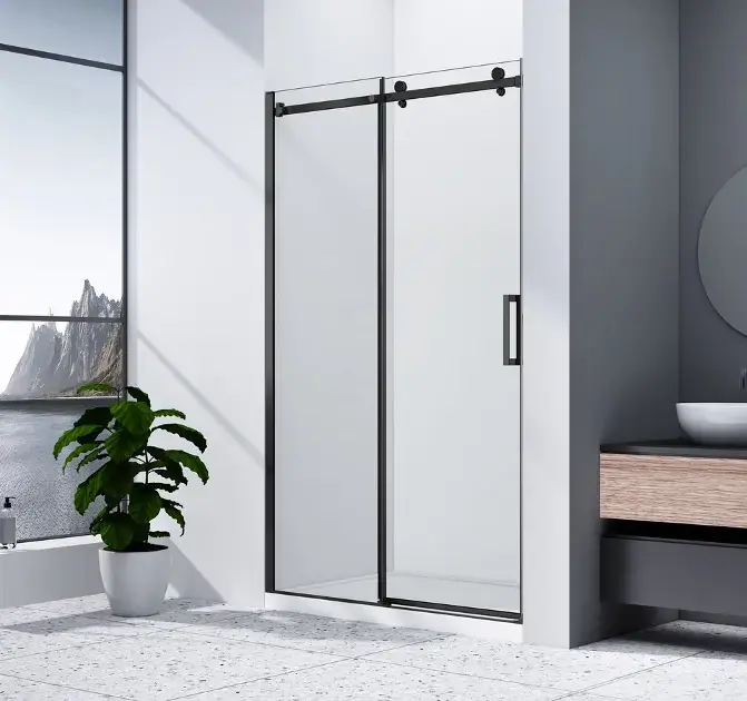 Gelco Dragon – Porte de douche 110×200 cm, noir/verre transparent GD4611B