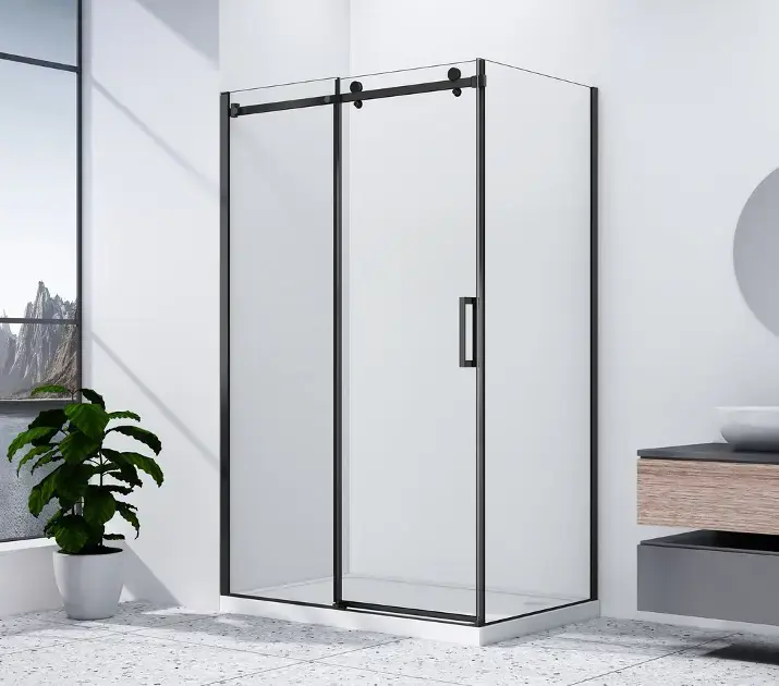 Gelco Dragon – Cabine de douche 150×80 cm, noir/verre transparent GD4615B-01