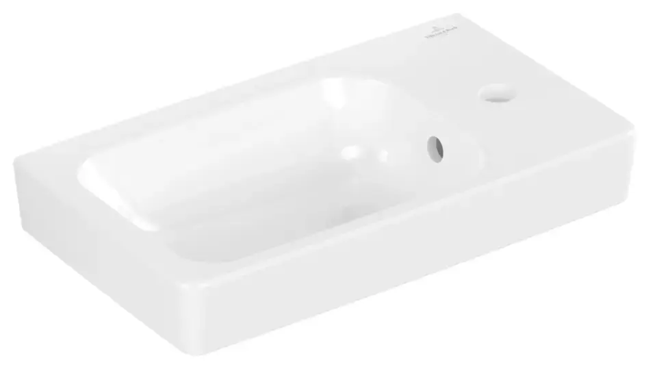 Villeroy & Boch Architectura - Lave-mains 48x28 mm, avec trop-plein, trou pour robinetterie à droite, blanc alpin 43864801
