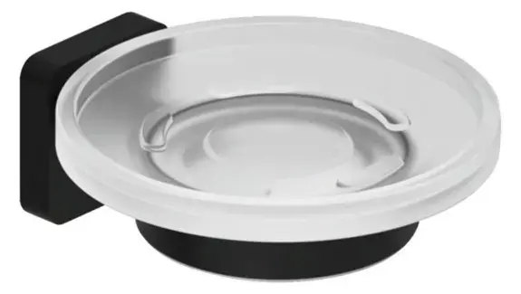 Kludi Vela S – Porte-savon avec support, verre/noir mat 2598539